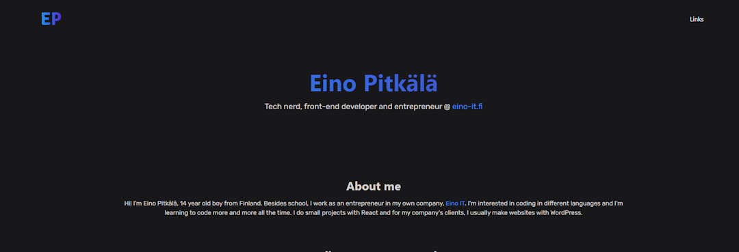 Screenshot of eino it page